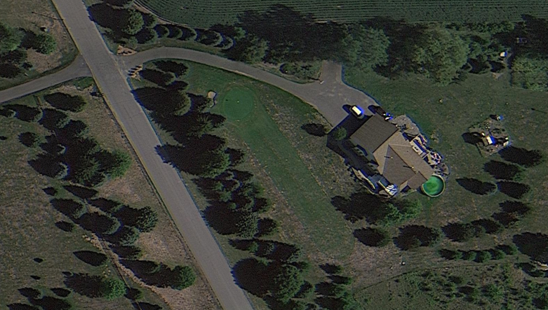 Chad Salay's golf hole from the air